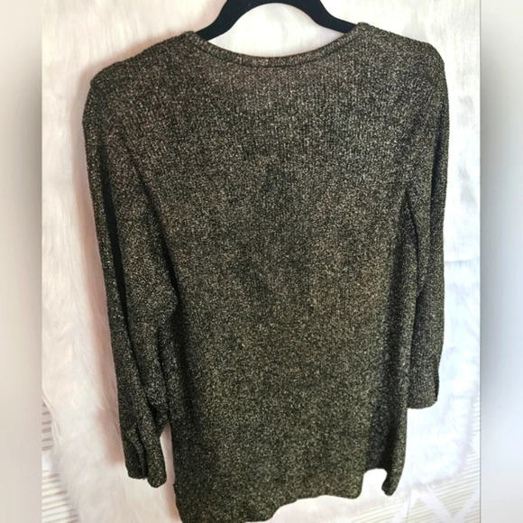Vintage Gold Metallic Knit Sweater Tunic - Picture 4 of 6